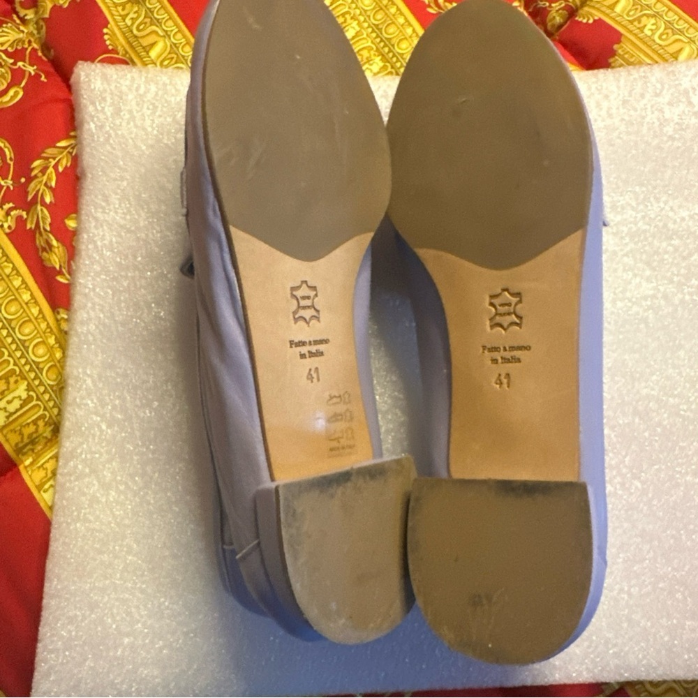 Michele Lopriore Lavender Leather Loafers  Sz EUR 41 - Picture 8 of 9